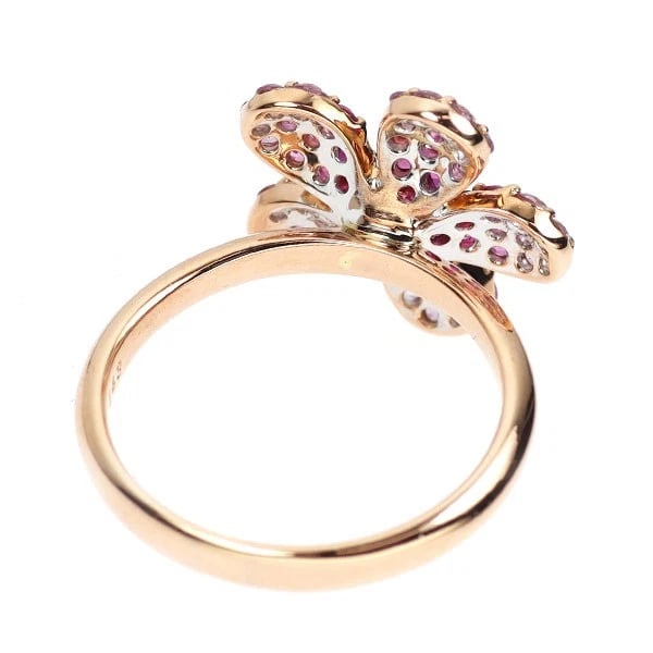 K18PG RUBY PINK SAPPHIRE RING - 2