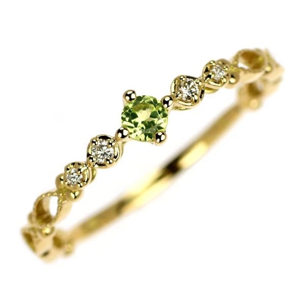 K18YG PERIDOT DIAMOND RING (1 of 2)