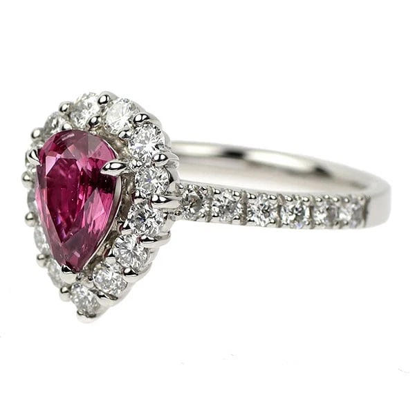 PT900 UNHEATED RUBY DIAMOND RING - 2