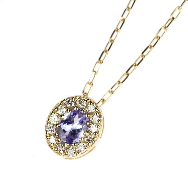 K18YG TANZANITE DIAMOND PENDANT NECKLACE: K18YG Tanzanite Diamond Pendant Necklace Brand: None Type: pendant necklace Material: K18YG Color: YG Size: Necklace: Chain Length 40 Accessories: None Accessories Notice: When purchasing