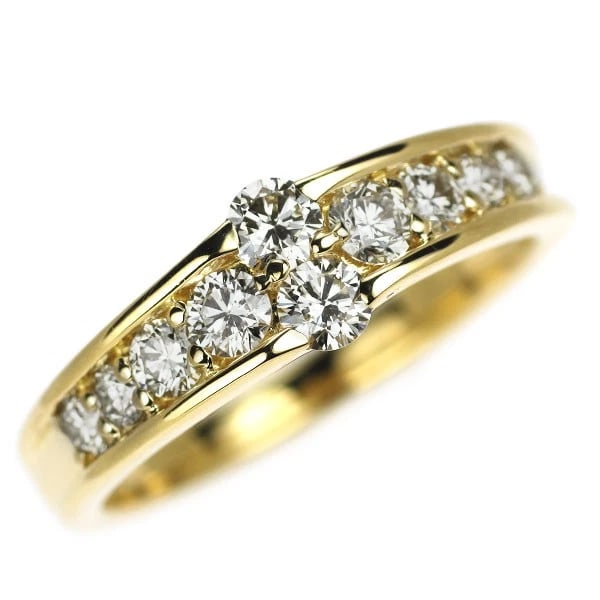 K18YG DIAMOND RING: K18YG diamond ring Brand: None Type: ring Material: K18YG Color: YG Size: 4.5 US Accessories: None Accessories Notice: When purchasing pre-owned goods, please refer to the photos of the items