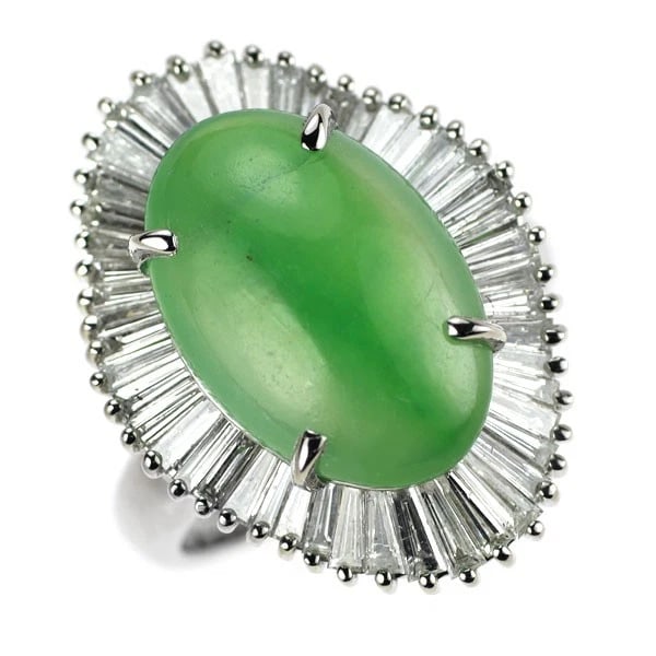 PT900 NO RESIN IMPREGNATION JADE/JADE DIAMOND RING: Pt900 No Resin Impregnation Jade/Jade Diamond Ring Brand: None Type: ring Material: Pt900 Color: none Size: 6 US Accessories: None Accessories Notice: When purchasing pre-owned goods, plea