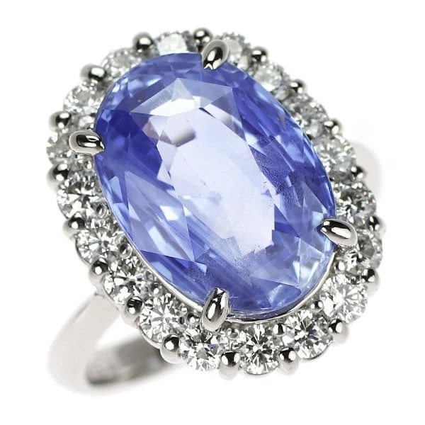 RARE PT900 UNHEATED SAPPHIRE DIAMOND RING: Rare Pt900 Unheated Sapphire Diamond Ring Brand: None Type: ring Material: Pt900 Main Stone/Creation sapphiresSide Stonediamonds Color: Silvery Blue Size: 5.5 - 5.75 US Accessories: None A
