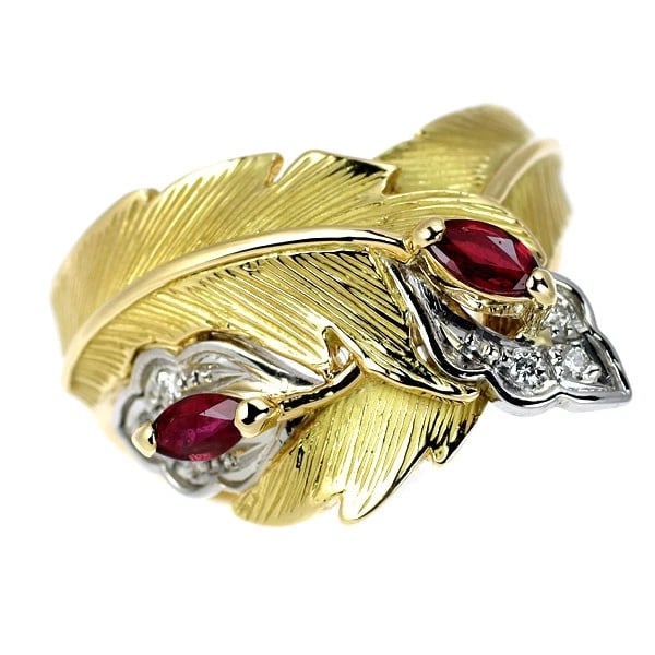 K18YG/PT900 RUBY DIAMOND RING: K18YG/PT900 ruby diamond ring Brand: None Type: ring Material: Pt900 Color: none Size: 7.5 US Accessories: None Accessories Notice: When purchasing pre-owned goods, please refer to the photos