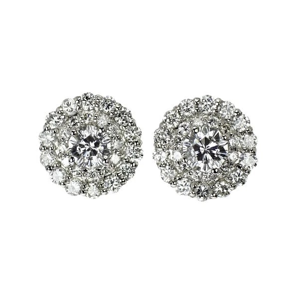 PT900 SAKURA CUT DIAMOND EARRINGS (1 of 2)