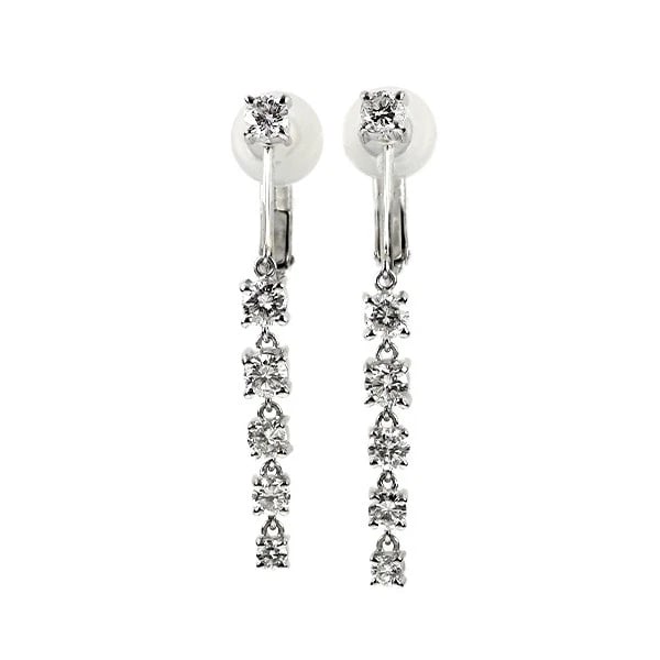 PT900 DIAMOND EARRING: Pt900 diamond earring Brand: None Type: earring Material: PT900 Main Stone/Creation Natural Color: Silver Size: Length/Width/Diameter38.0 Accessories: None Accessories Notice: When purchasing