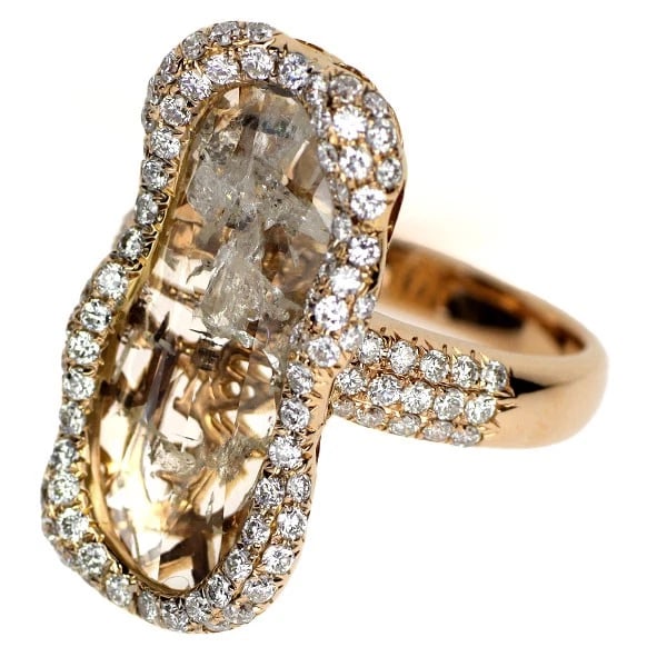 K18PG SLICE CUT DIAMOND RING - 2