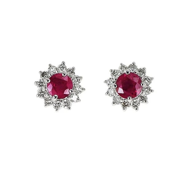 K18WG RUBY DIAMOND EARRING: K18WG ruby diamond earring Brand: None Type: piercing Material: K18WG Main Stone/Creation Ruby Color: WG Size: Length/Width/Diameter6.1 Accessories: None Accessories Notice: When purchasing