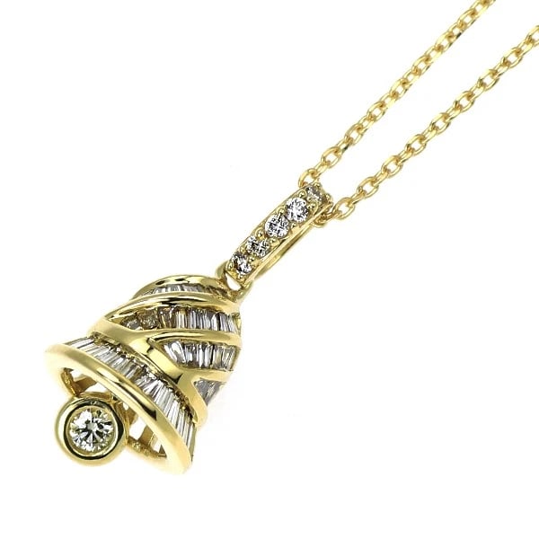 K18YG DIAMOND PENDANT NECKLACE: K18YG Diamond Pendant Necklace Brand: None Type: pendant necklace Material: K18YG Color: YG Size: Necklace: Chain Length ?45.5 cm Accessories: None Accessories Notice: When purchasing