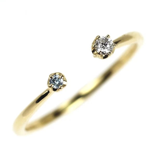 K18YG COLLARLESS/TREAT BLUE DIAMOND RING: K18YG Collarless/Treat Blue Diamond Ring Brand: None Type: ring Material: K18YG Color: YG Size: 4.5 US Accessories: None Accessories Notice: When purchasing pre-owned goods, please refer to