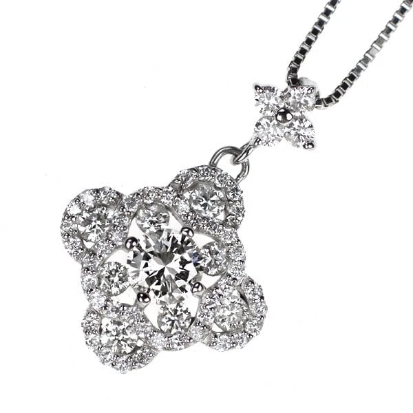 PT900/ PT850 DIAMOND PENDANT NECKLACE: Pt900/ Pt850 Diamond Pendant Necklace Brand: None Type: pendant necklace Material: Pt900/ Pt850 Main Stone/Creation Natural Color: Silver Size: Necklace: Chain Length?45.5cm Accessories: None