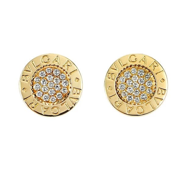 BULGARI K18YG DIAMOND EARRINGS (1 of 2)