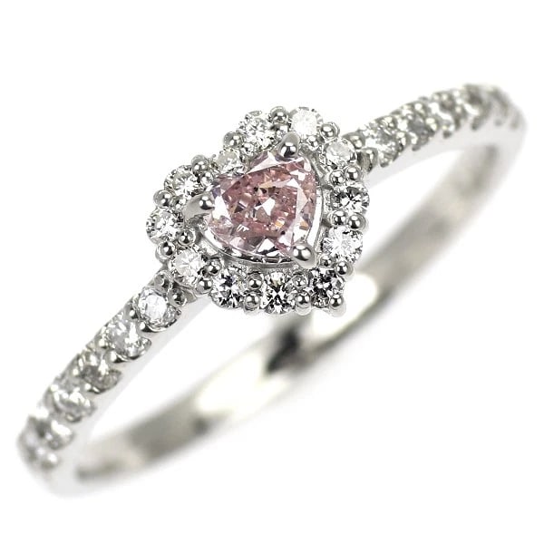 RARE PT900 HEART SHAPE NATURAL PINK DIAMOND RING: Rare Pt900 Heart Shape Natural Pink Diamond Ring Brand: None Type: ring Material: PT900 Main Stone/Creation Natural Color: Silver Size: 6 US Accessories: None Accessories Notice: When
