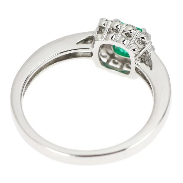 PT950 EMERALD DIAMOND RING - 2