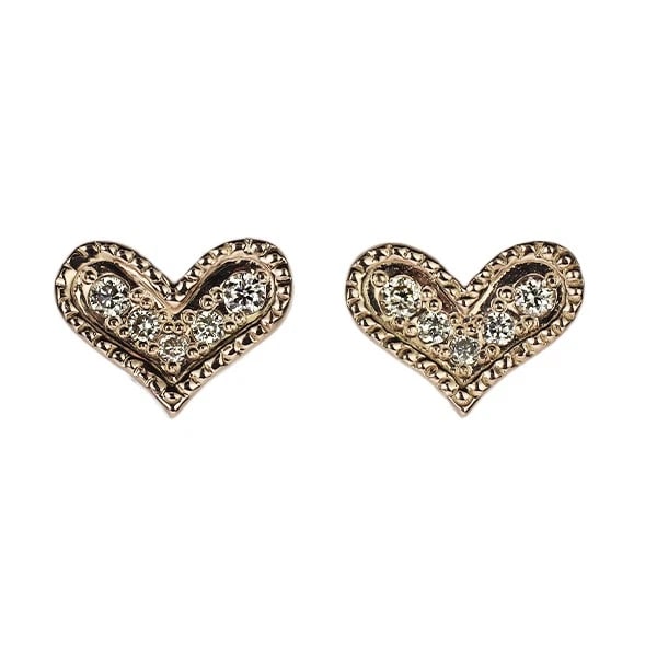 K18PG DIAMOND EARRING HEART: K18PG diamond earring heart Brand: None Type: piercing Material: K18PG Color: PG Size: Length/Width/Diameter6.3 Accessories: None Accessories Notice: When purchasing pre-owned goods, please