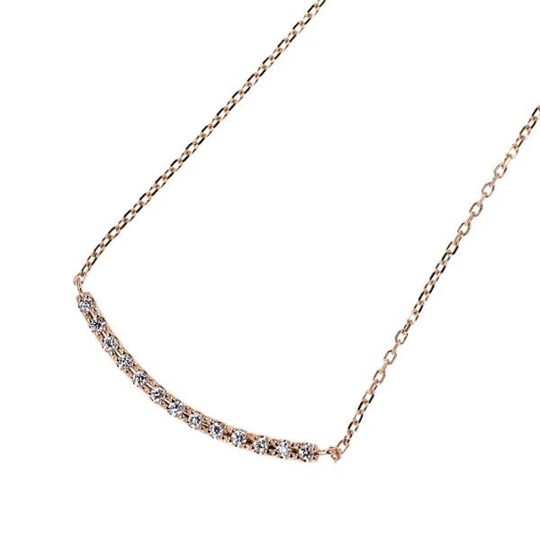 VENDOME AOYAMA K18PG DIAMOND PENDANT NECKLACE: Vendome Aoyama K18PG diamond pendant necklace Brand: Vendome Aoyama Type: pendant necklace Material: K18PG Main Stone/Creation Natural Color: PG Size: Necklace: Chain Length?45cm Accessories: