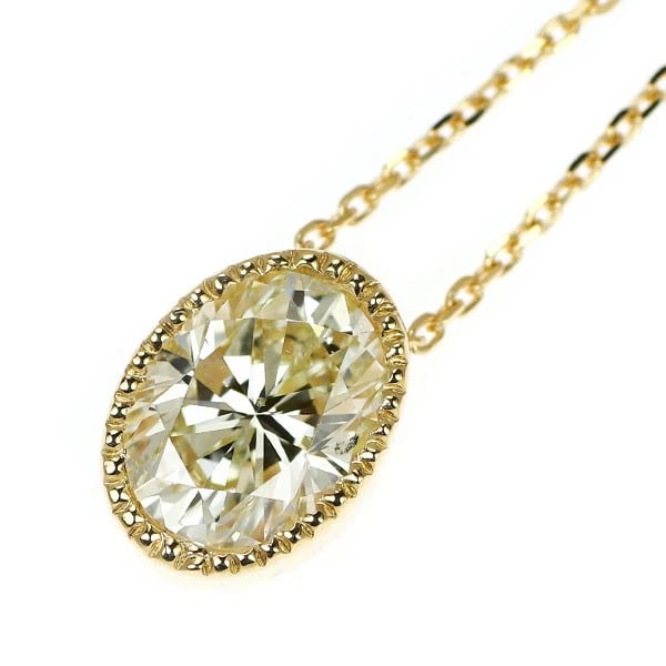 K18YG LDH OVAL DIAMOND PENDANT NECKLACE: K18YG LDH Oval Diamond Pendant Necklace Brand: None Type: pendant necklace Material: K18YG Color: none Size: Necklace: Chain Length ?45cm Accessories: None Accessories Notice: When purchasing