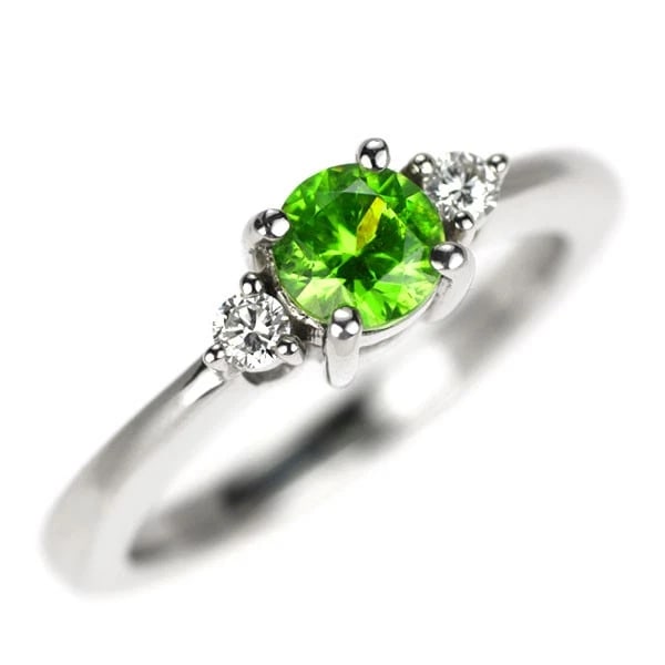 RARE PT950 DEMANTOID GARNET DIAMOND RING: Rare Pt950 Demantoid Garnet Diamond Ring Brand: None Type: ring Material: Pt950 Color: none Size: 4.75 - 5 US Accessories: None Accessories Notice: When purchasing pre-owned goods, please