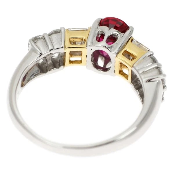 PT900/K18YG RUBY DIAMOND RING - 2