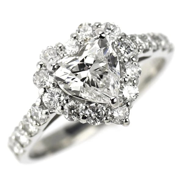 PT900 HEART SHAPE DIAMOND RING: Pt900 Heart Shape Diamond Ring Brand: None Type: ring Material: Pt900 Color: none Size: 6 US Accessories: None Accessories Notice: When purchasing pre-owned goods, please refer to the phot