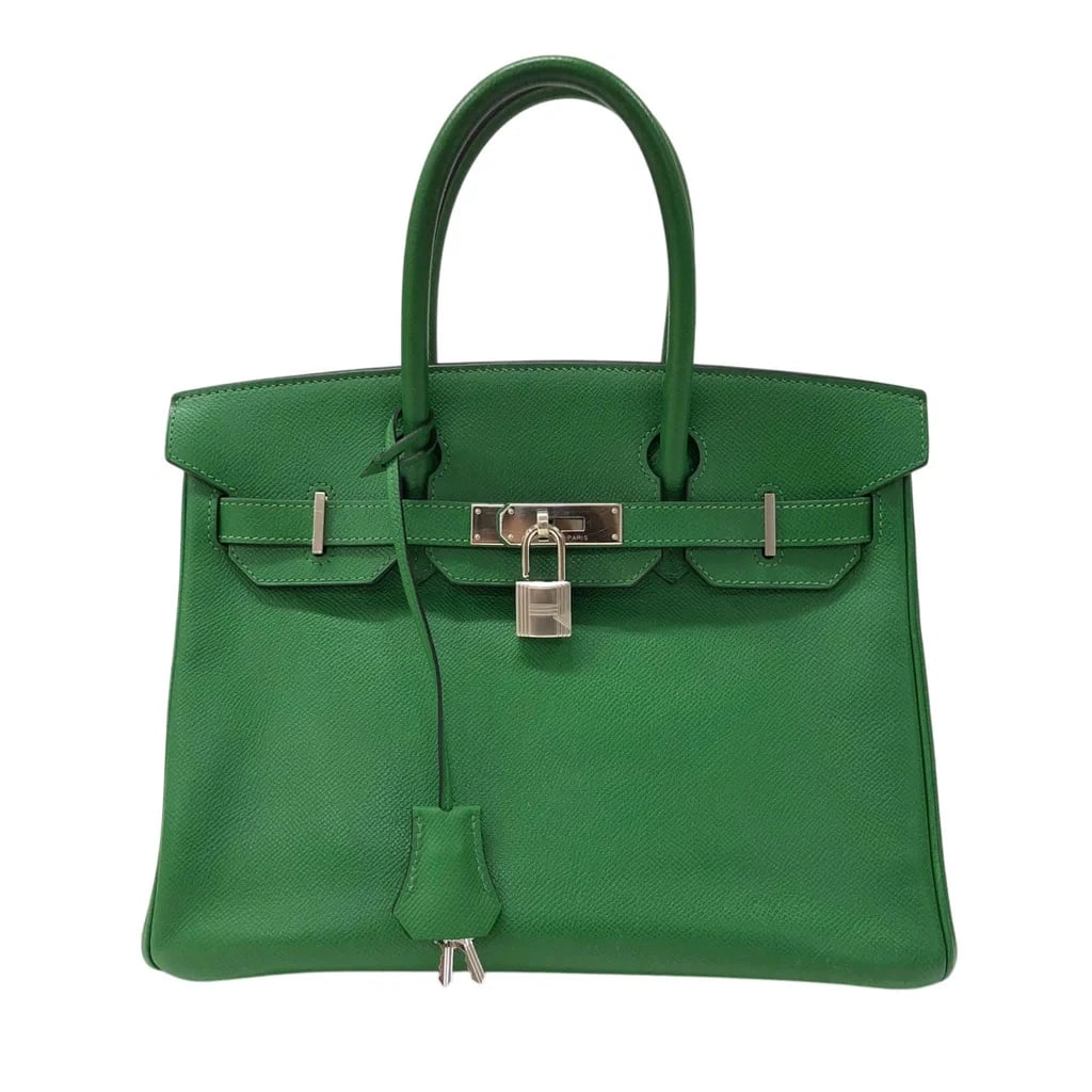 HERMES BIRKIN 30 BENGAL EPSOM LEATHER HANDBAG: HERMES Birkin 30 Bengal Epsom Leather Handbag Brand: HERMES Type: Womwns Bag Material: Epson Color: Bengal silver hardware Size: Width (approx.): 30cm Height (approx.): 23cm Depth (approx.): 15cm