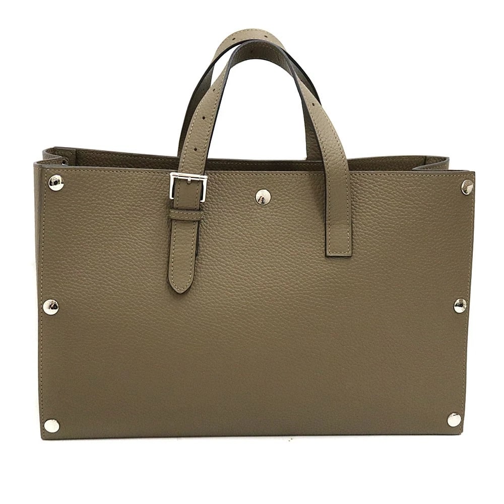 HERMES SAC BERO ETOUPE TOGO LEATHER HANDBAG: Hermes Sac Bero Etoupe Togo Leather Handbag Brand: HERMES Type: Handbag Material: Taurillon Clemence Color: Etoupe Size: Width (approx.): W33.5cm cm Height (approx.): H21cm cm Depth (approx.): D10