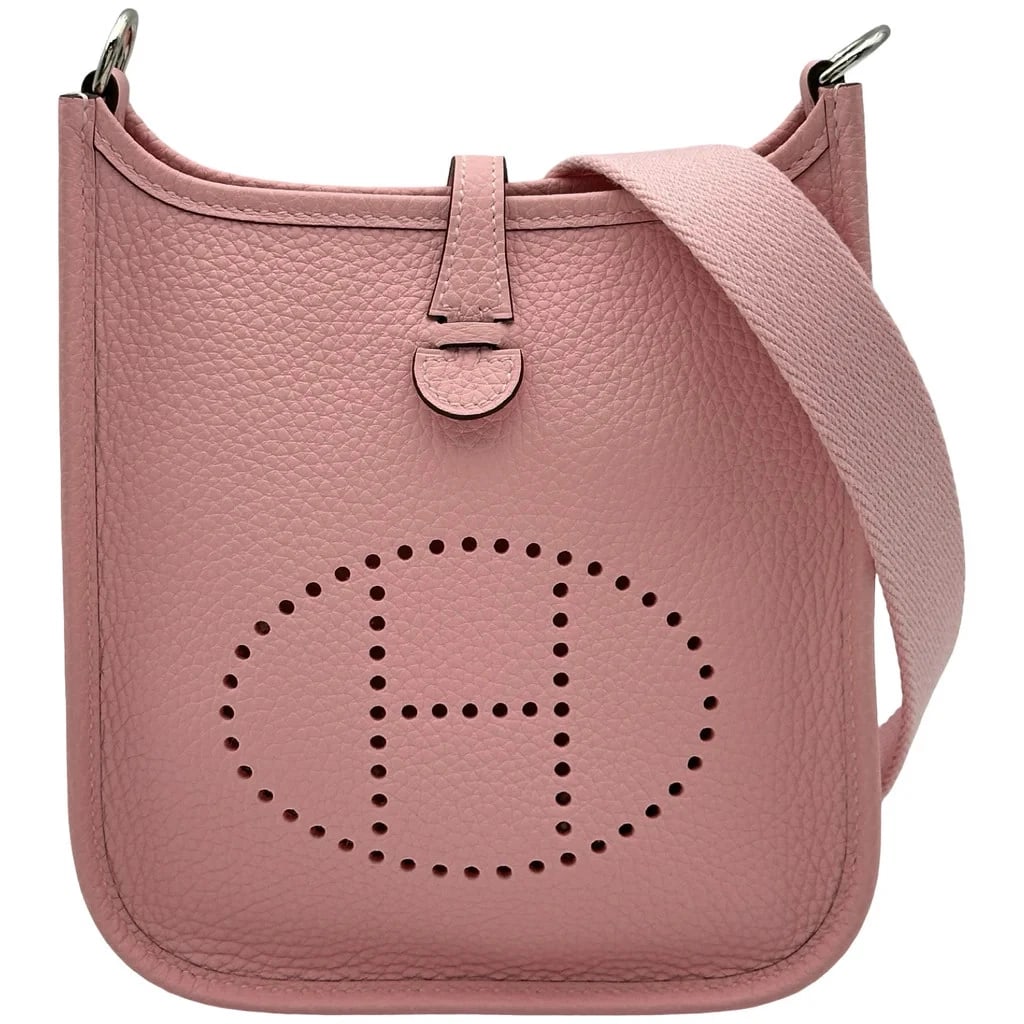 HERMES EVELYNE TPM TOGO LEATHER ROSE SAKURA SHOULDER BAG (1 of 6)