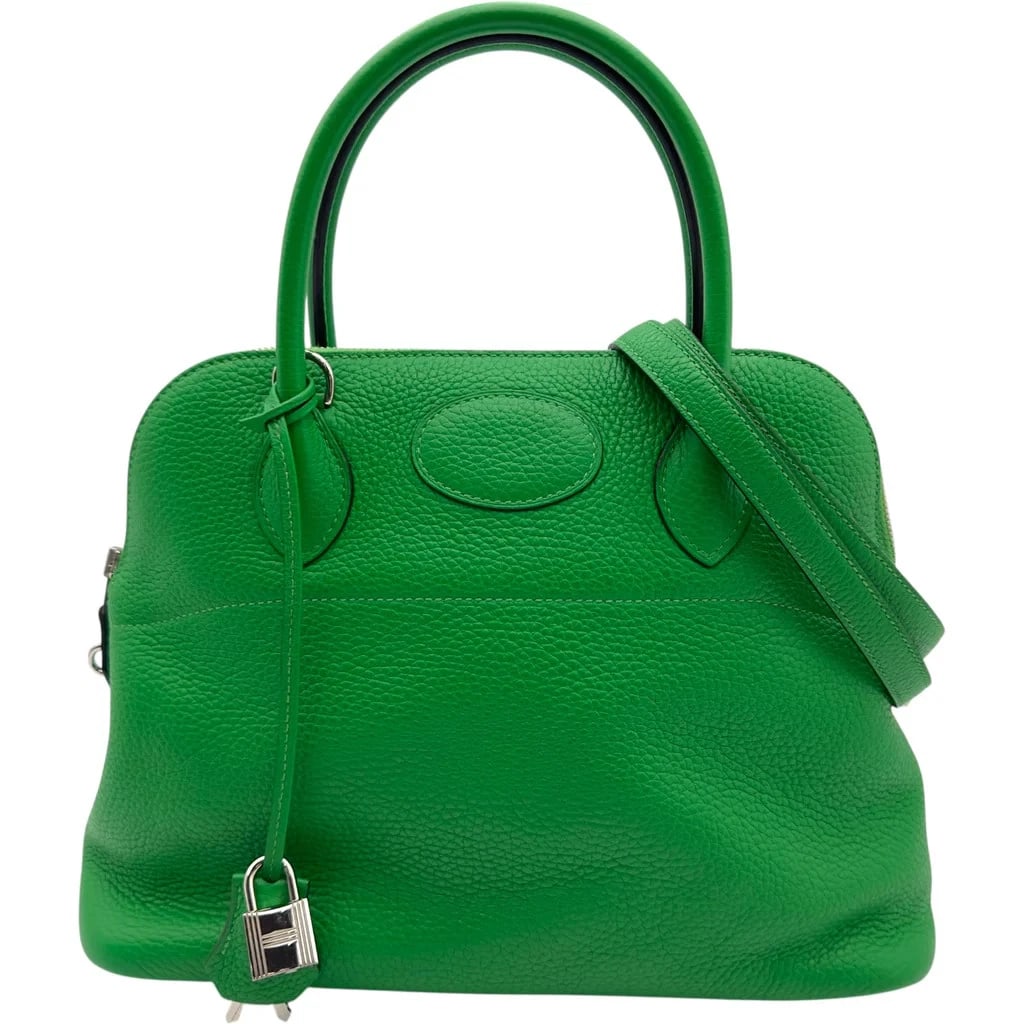 HERMES BOLIDE 31 T STAMP TOGO HANDBAG BAMBOO: HERMES Bolide 31 T Stamp Togo Handbag Bamboo Brand: HERMES Type: Womwns Bag Material: Taurillon Color: Bamboo Silver Hardware Size: Width (approx.): 31cm Height (approx.): 23cm Depth (approx.): 12