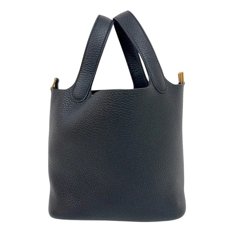 HERMES PICOTIN LOCK PM TOGO LEATHER BLACK GOLD HARDWARE HANDBAG (1 of 7)