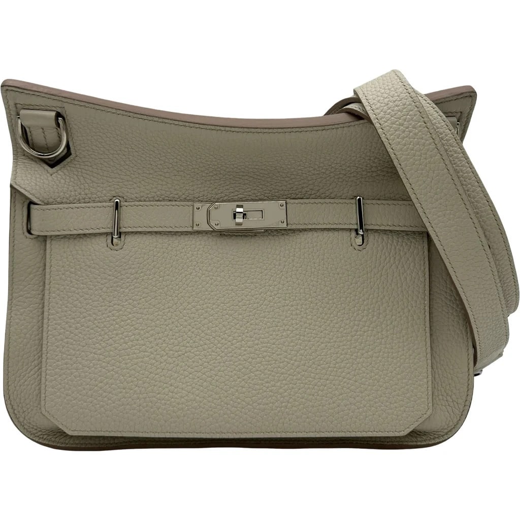 HERMES GYPSIÈRE 28 C TOGO LEATHER GRIGRI SILVER HARDWARE SHOULDER BAG: HERMES Gypsière 28 C Togo Leather Grigri Silver Hardware Shoulder Bag Brand: HERMES Type: Handbag Material: Taurillon Color: Gris perle, silver hardware Size: Width (approx.): 27.5cm Height (appr
