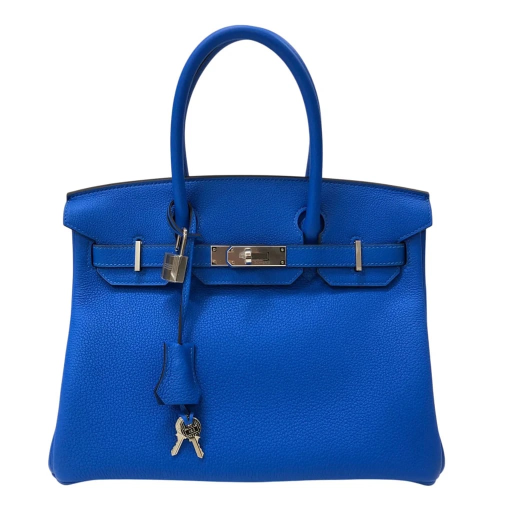 HERMES BIRKIN 30 K TOGO LEATHER NEW BLUE DRAGEE HANDBAG (1 of 6)