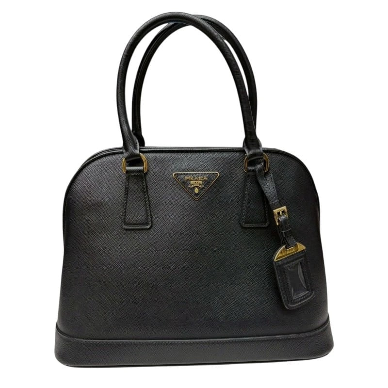 PRADA SAFFIANO LUX HANDBAG BLACK GOLD (1 of 7)