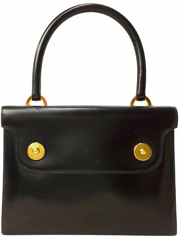 HERMES PIANO HANDBAG BLACK BO CALF WOMEN BAG (1 of 6)