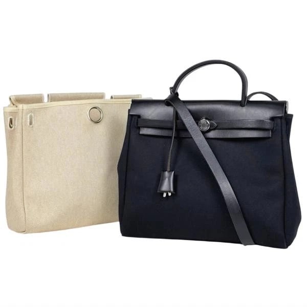 HERMES AILE BAG PM 2-WAY SHOULDER BAG TOILE OFFICIER BLACK (1 of 7)
