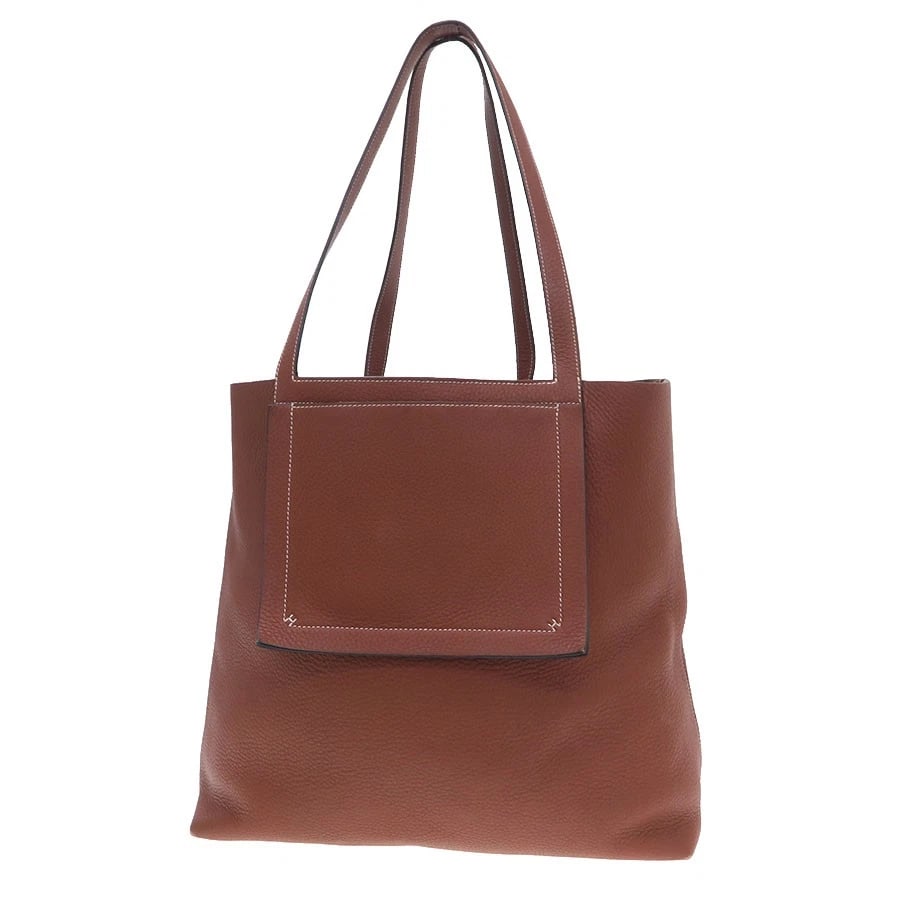 HERMES CABAS ÉRIE 46 GOLD TOGO LEATHER UNISEX TOTE BAG (1 of 5)