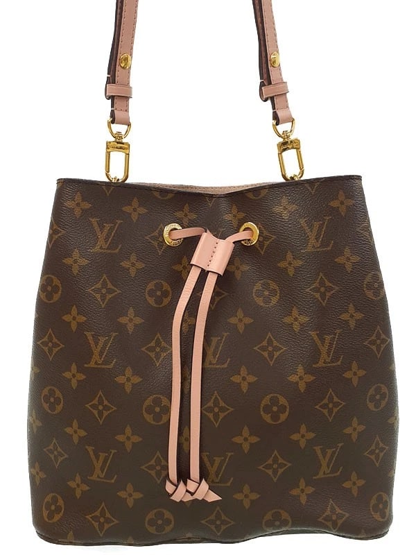 LOUIS VUITTON MONOGRAM NEO NOE SHOULDER BAG: Louis Vuitton Monogram Neo Noe Shoulder Bag Brand: Louis Vuitton Type: Shoulder Bag Material: Monogram Canvas x Calf Leather Color: Rose Powder (Pink) Size: Dimensions (approx.) W26 × H25.5× D17cm H