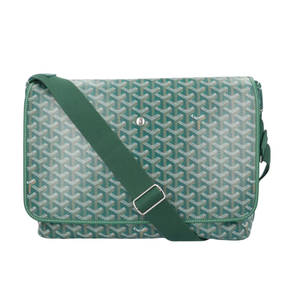GOYARD SHOULDER BAG CROSS BODY: GOYARD Shoulder Bag Cross Body Brand: GOYARD Type: Shoulder Bag Material: Exterior Material PVC Color: Exterior Color green Size: W13.4 x H10.2 x D5.1inch Accessories: None Accessories Not