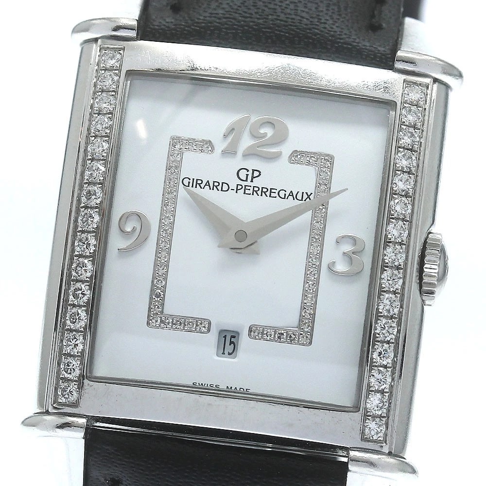 GIRARD PERREGAUX DATE WATCH: GIRARD PERREGAUX Date Watch Brand: GIRARD PERREGAUX Type: wristwatch Material: Case Material: Stainless Steel Belt Material: Leather Color: Dial Color White Size: Case Size (W): Approx. 27mm Belt Size