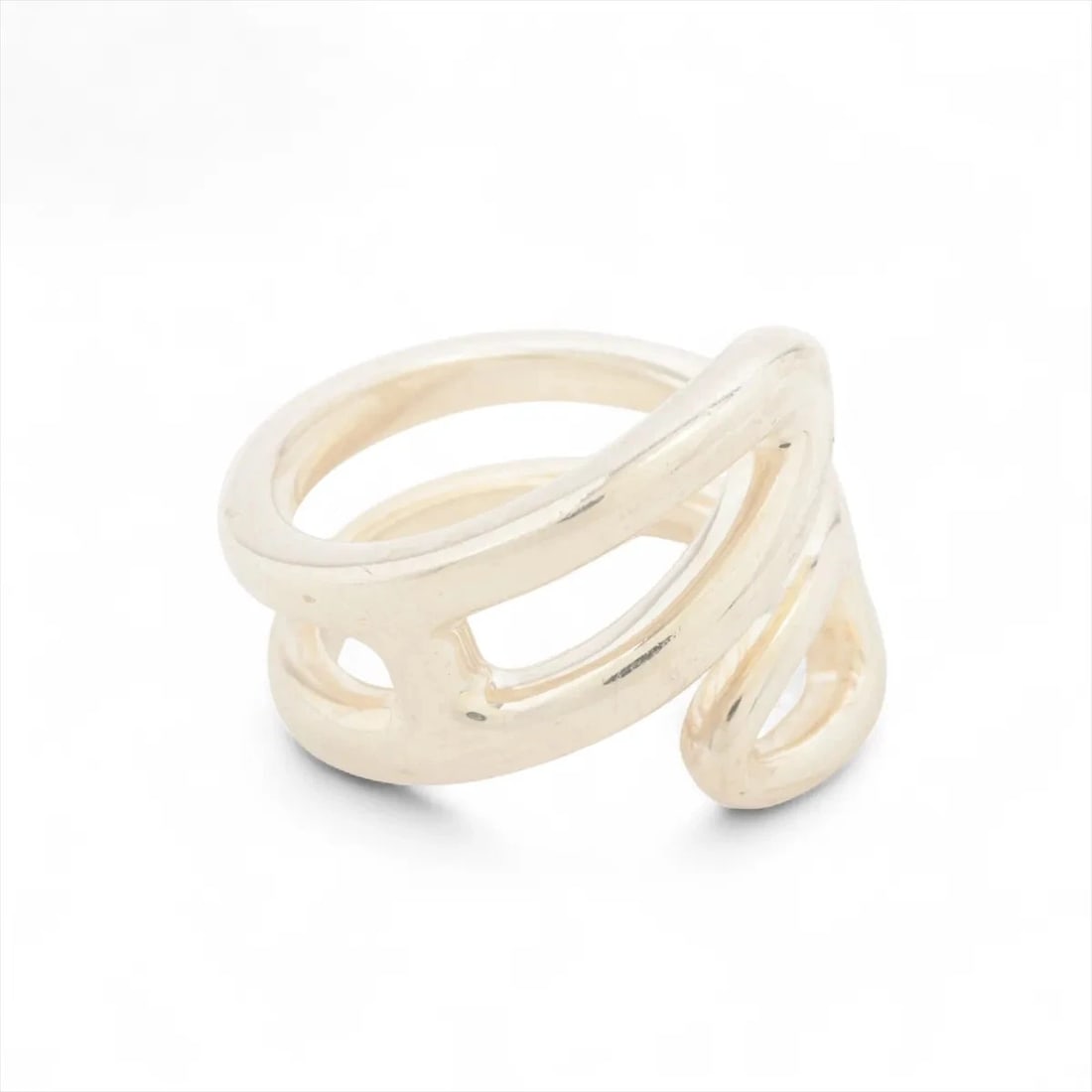 HERMES CHAÎNE D'ANCRE TWIST RING 925 SILVER: "Hermes Chaîne d'Ancre Twist Ring 925 Silver Brand: Hermes Type: Ring Material: 925 Silver, Color: Silver Size: 6 US Accessories: None Accessories Notice: When purchasing pre-owned goods,