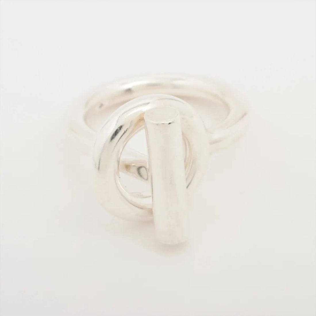 HERMES ECHAPPEE RING925 SILVER: "Hermes Echappee Ring925 Silver Brand: Hermes Type: Ring Material: 925 Silver, Color: Silver Size: 4.75 - 5 US Accessories: None Accessories Notice: When purchasing pre-owned goods, please refer to