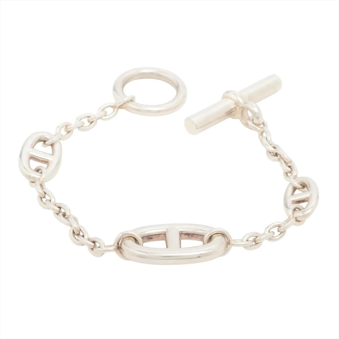 HERMES CHAÎNE D'ANCRE FARANDOLE BRACELET 925 SILVER: "Hermes Chaîne d'Ancre Farandole Bracelet 925 Silver Brand: Hermes Type: Bracelet Material: 925 Silver, Color: Silver Size: Size(CM)Bracelet length:15 Size(Inch)Bracelet Length:5.9inch Accessories: