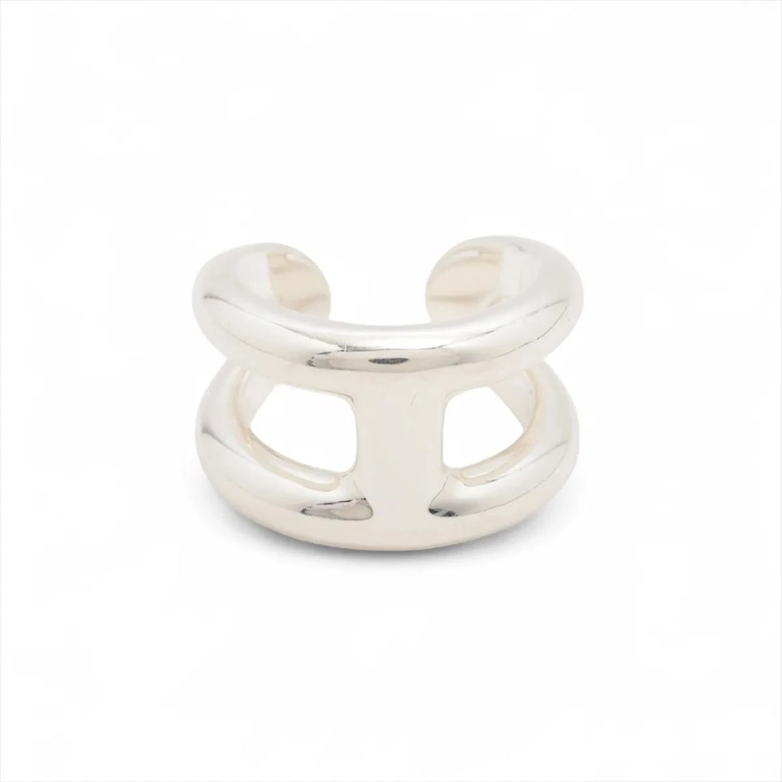 HERMES OSMOZ PM RING 925 SILVER: "Hermes Osmoz PM Ring 925 Silver Brand: Hermes Type: Ring Material: 925 Silver, Color: Silver Size: 6 US Accessories: None Accessories Notice: When purchasing pre-owned goods, please refer