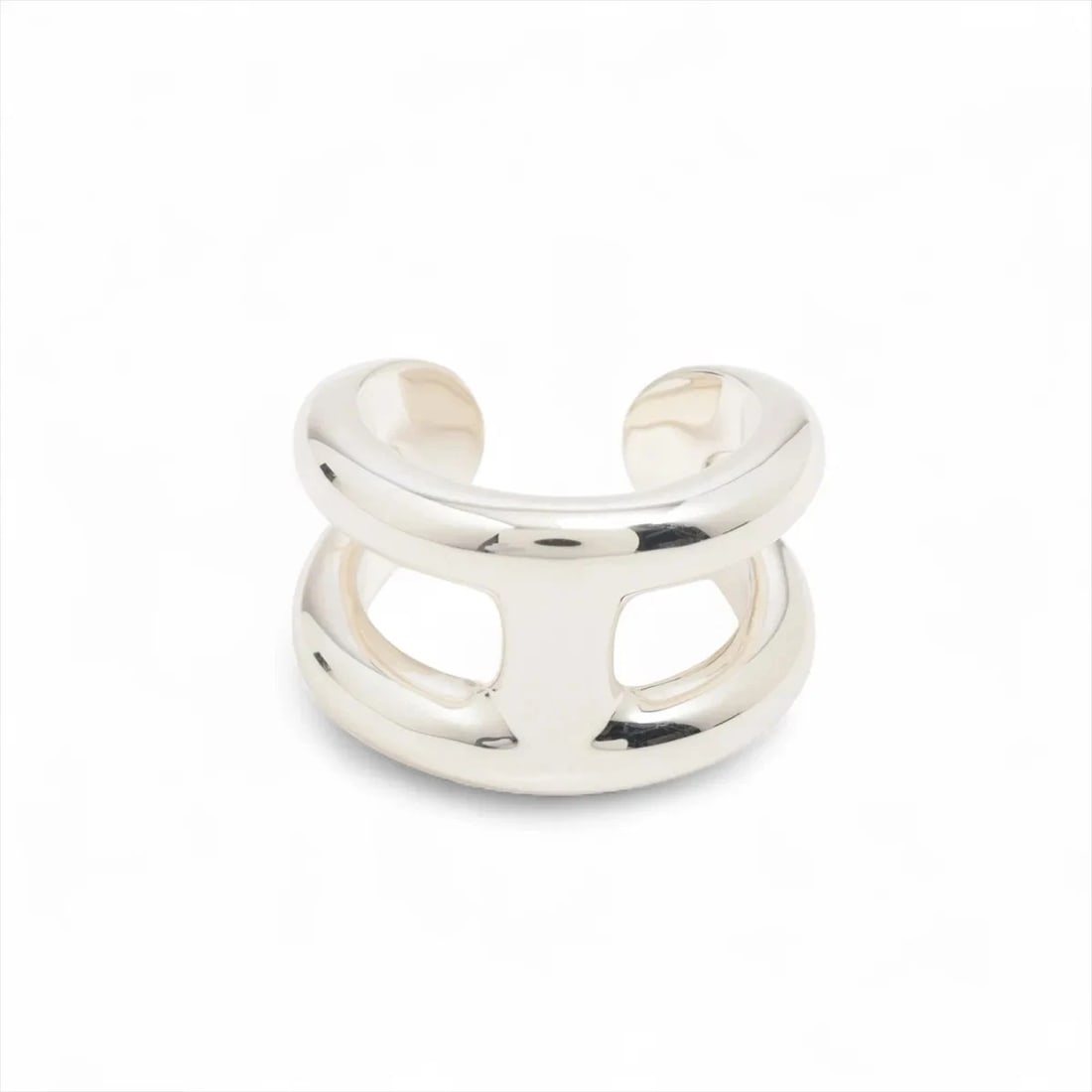 HERMES OSMOZ PM RING 925 SILVER: "Hermes Osmoz PM Ring 925 Silver Brand: Hermes Type: Ring Material: 925 Silver, Color: Silver Size: 6 US Accessories: None Accessories Notice: When purchasing pre-owned goods, please refer
