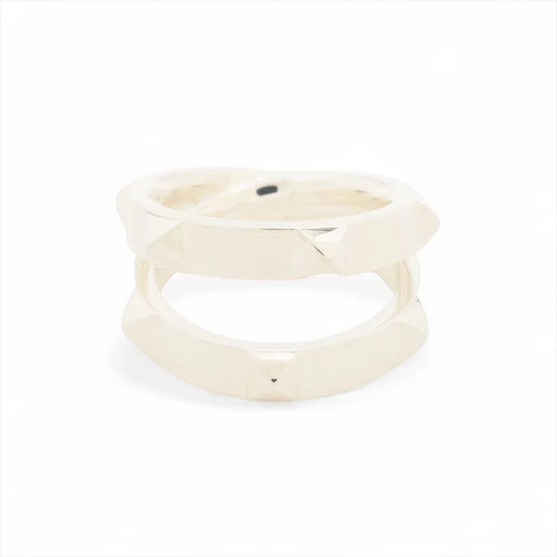 HERMES MINI CREW DOUBLE RING 925 SILVER: "Hermes mini crew double Ring 925 Silver Brand: Hermes Type: Ring Material: 925 Silver, Color: Silver Size: 6 US Accessories: None Accessories Notice: When purchasing pre-owned goods, plea