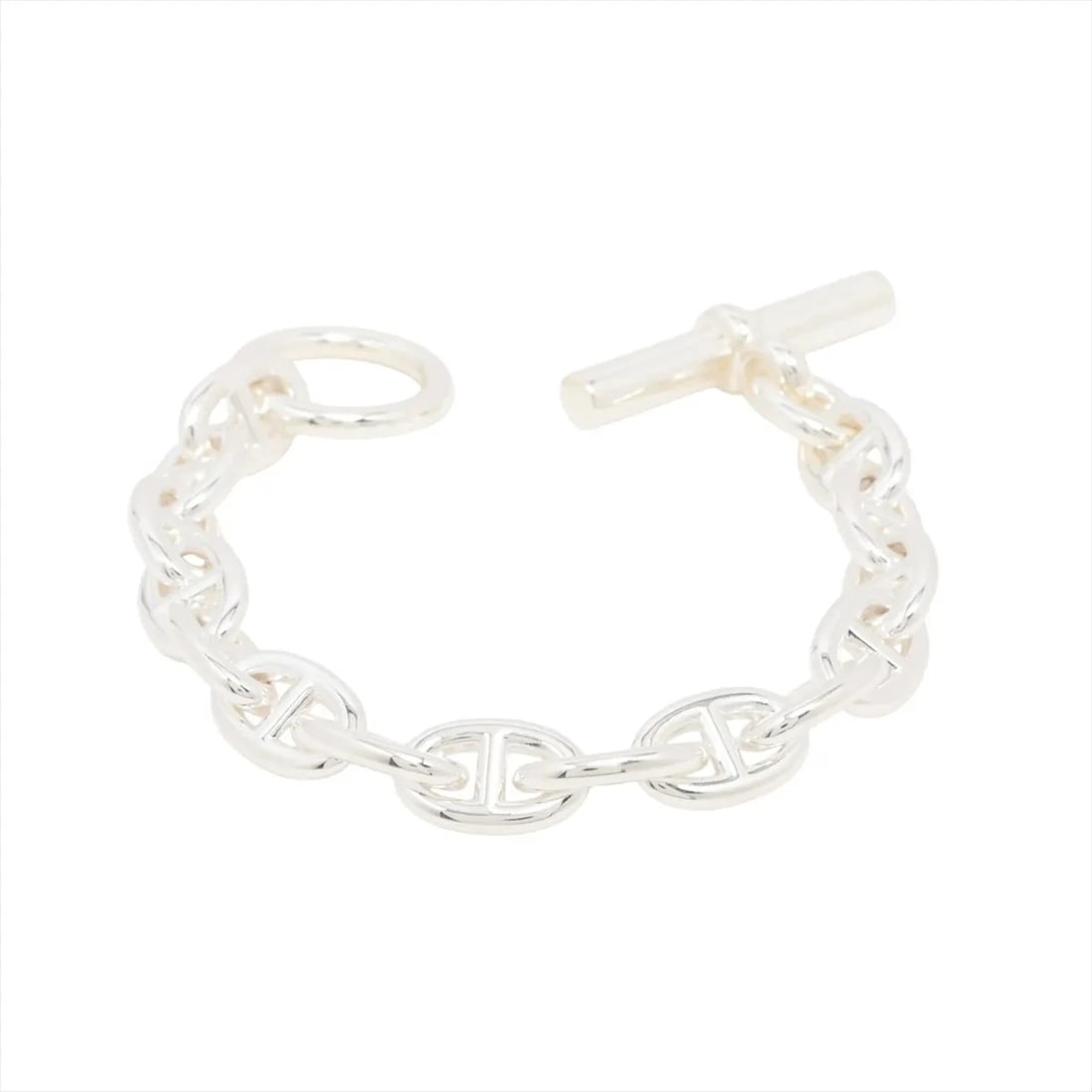HERMES CHAÎNE D'ANCRE PM BRACELET FRAMES 925 SILVER: "Hermes Chaîne d'Ancre PM Bracelet frames 925 Silver Brand: Hermes Type: Bracelet Material: 925 Silver, Color: Silver Size: Size(CM)Bracelet length:12.5 Size(Inch)Bracelet Length:4.9inch Accessori