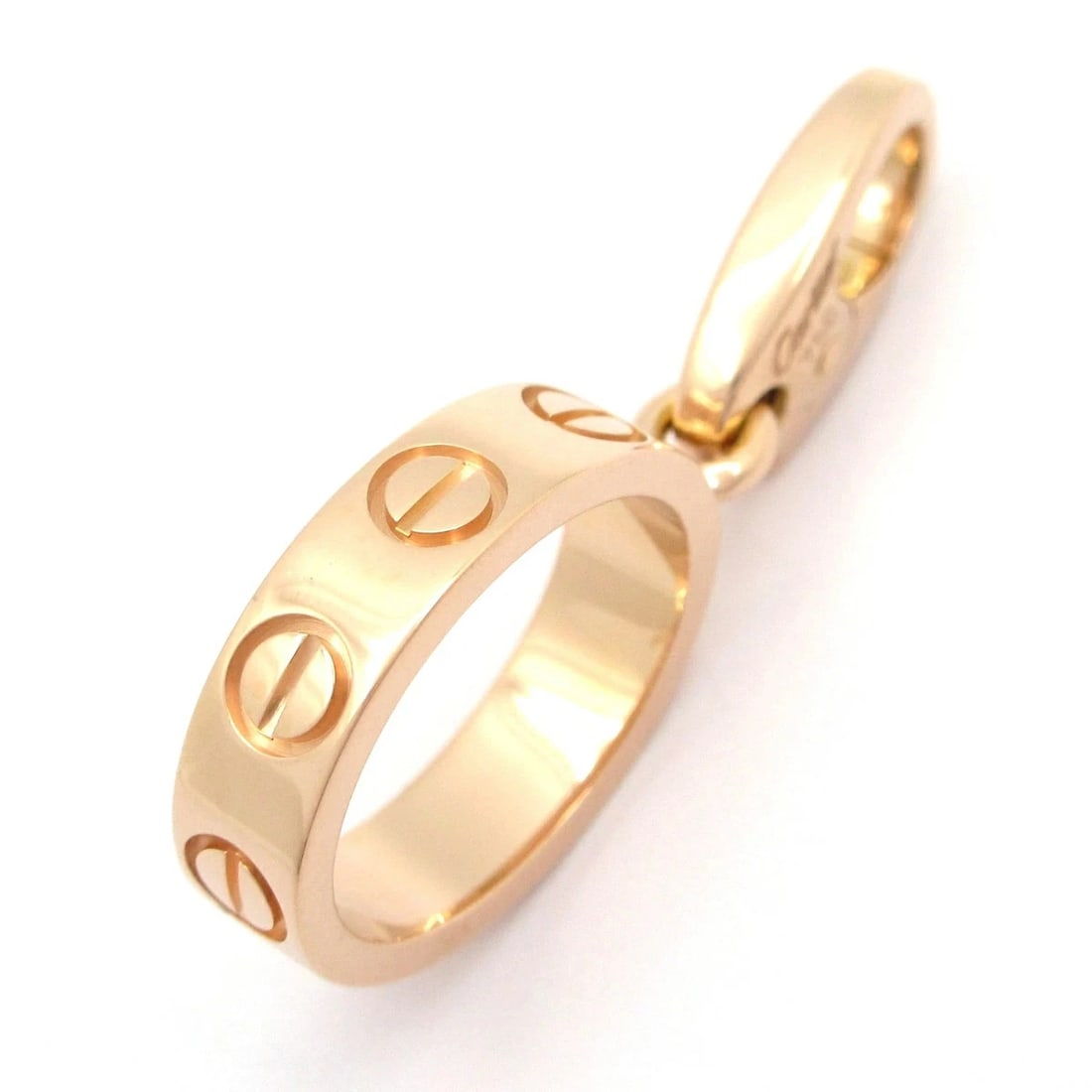 CARTIER LOVE CHARM PENDANT TOP AU750: CARTIER LOVE CHARM PENDANT TOP AU750 Brand: Cartier Type: PENDANT TOP Material: 18K, Color: Rose Gold Size: Size: W0.3cm x H1.3cm Accessories: None Accessories Notice: When purchasing pre-