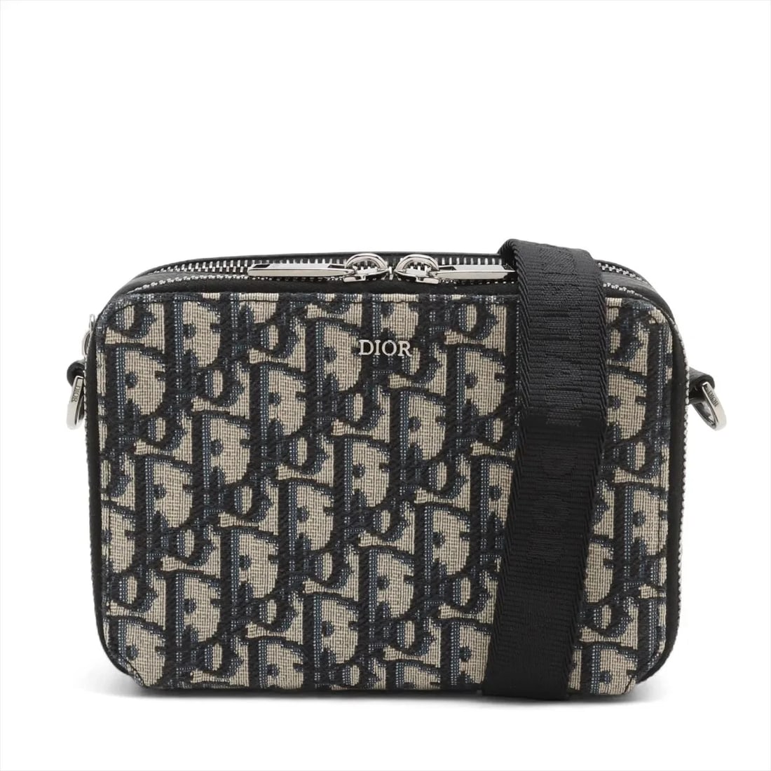 DIOR OBLIQUE CANVAS SHOULDER BAG: Dior Oblique canvas Shoulder bag Brand: Dior Type: Shoulder bag Material: canvas Color: Navy Blue Size: Height:4.5inch Length:6.7inch Depth:2.0inch Shoulder height:25.4inch Accessories: None <
