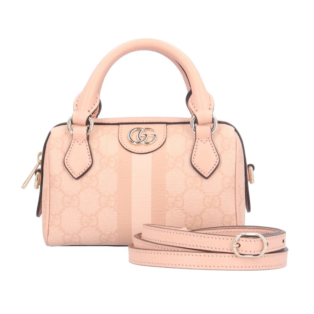 GUCCI SHOULDER BAG CROSS BODY GG SUPREME CANVAS: GUCCI Shoulder Bag Cross Body GG Supreme Canvas Brand: GUCCI Type: Shoulder Bag Material: Exterior Material GG Supreme Canvas Color: Exterior Color pink Size: W6.3 x H3.9 x D3.3inch Accessories: N