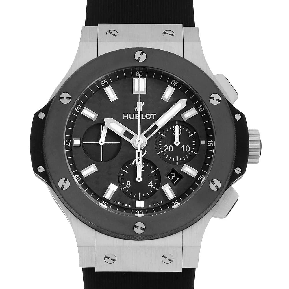 HUBLOT BIG BANG STEEL CERAMIC: HUBLOT Big Bang Steel Ceramic Brand: HUBLOT Type: Wrist watch Material: Band Material rubber, Case Material Stainless Steel Color: Dial Color Black Size: Case:W44mm Accessories: None Acces