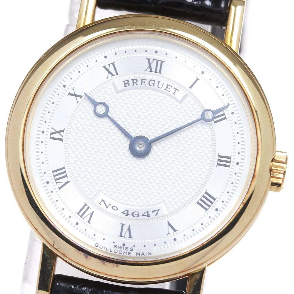 BREGUET K18YG WATCH: Breguet K18YG Watch Brand: Breguet Type: wristwatch Material: Case Material: K18YG Belt Material: Leather Color: Dial Color Silver Size: Case Size (W): Approx. 24mm Belt Size*1: Approx. 16.5cm Lug Wid